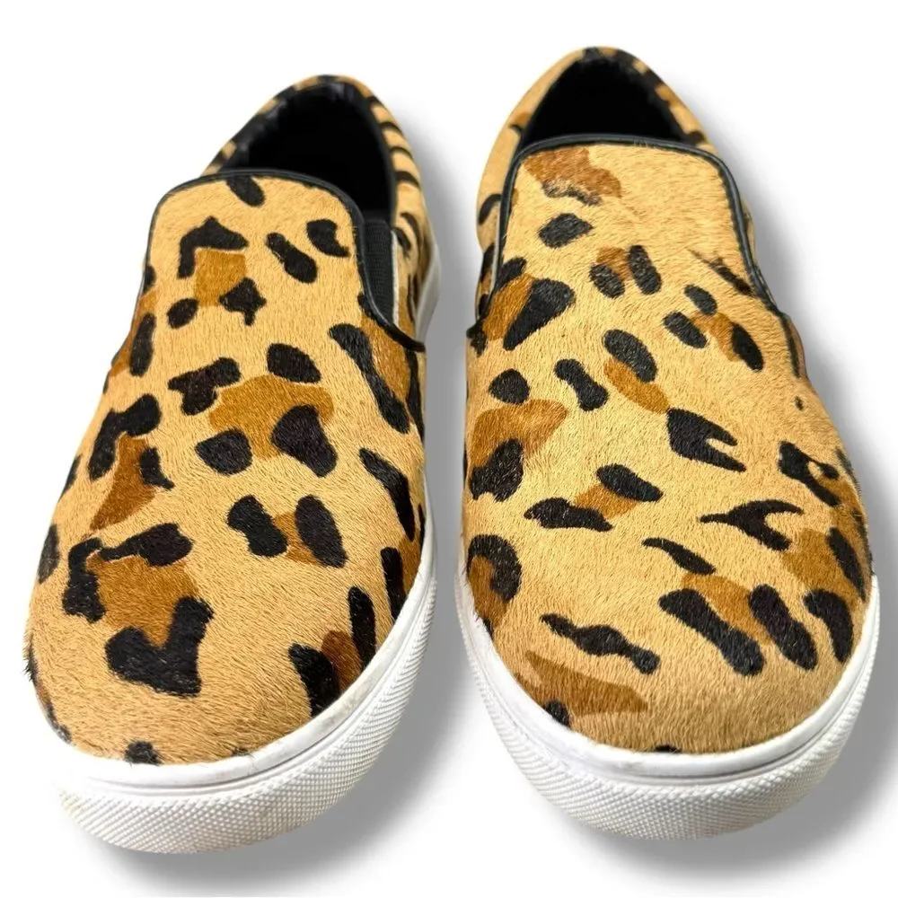 Steve Madden Ecentrcl Slip On Sneakers Leopard Haircalf Size 7 Casual Comfort - Picture 7 of 12